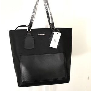 Steve Madden Black Leather Tote Bag